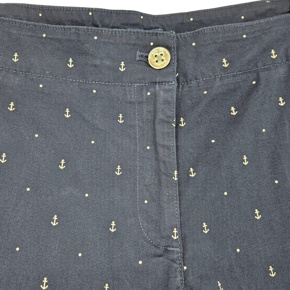 Nautica Chino Shorts Navy Blue Anchor Polka Dot Print High Rise 14 - Picture 2 of 7